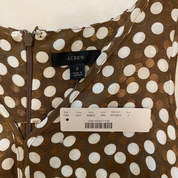 NWT✨J.Crew V-Neck Peplum Top in Jacquard Dot | Women's Size 2 - Picture 6 of 8